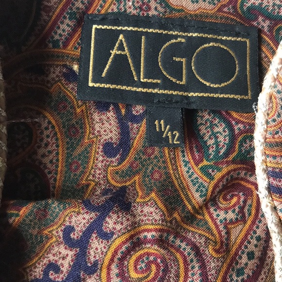 HP. ALGO Vintage Paisley Padded Shoulder Partly Quilted Button Front Blazer - Picture 4 of 4